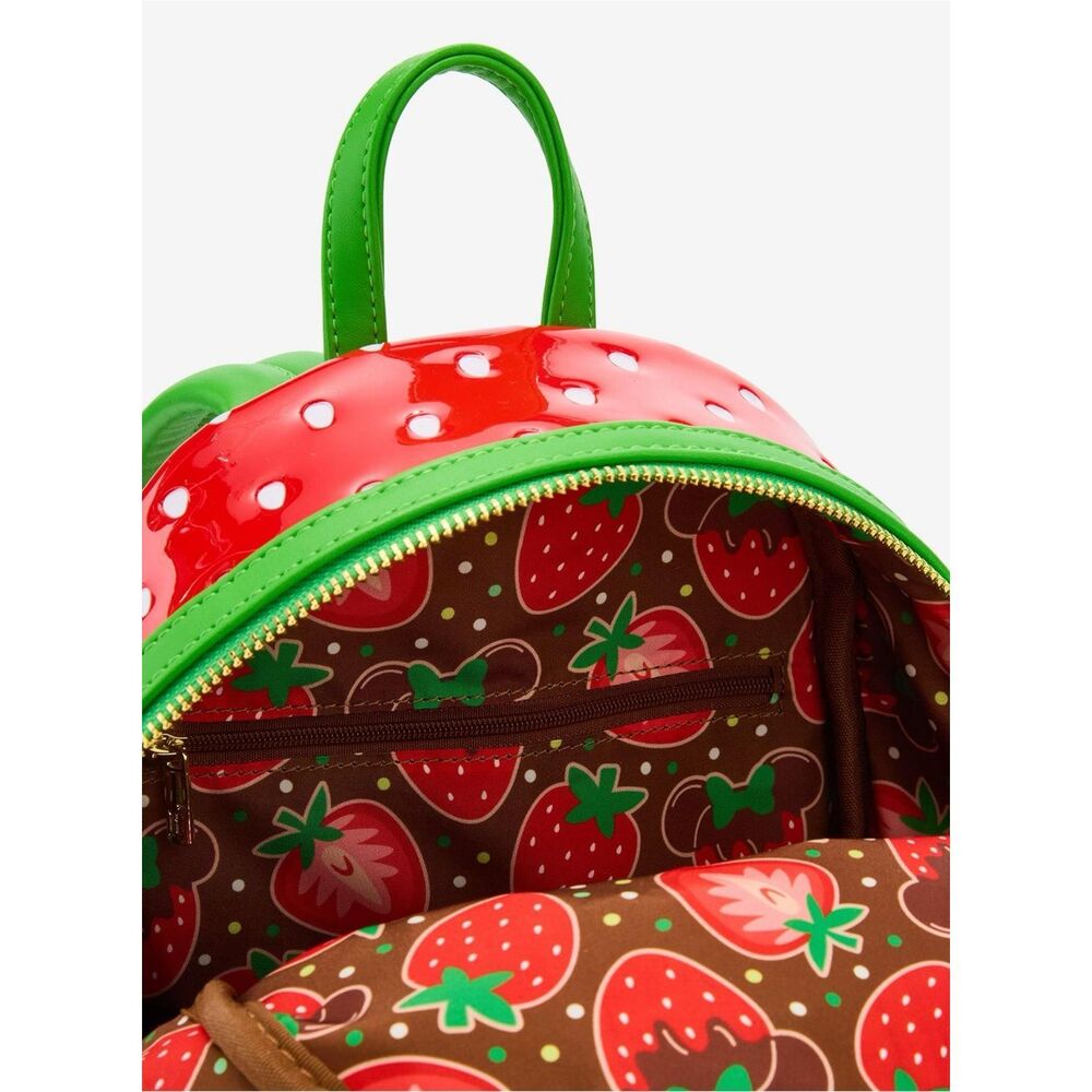 Loungefly Disney Minnie Mouse Chocolate Dipped Strawberry Ears Mini Backpack - Picture 5 of 5